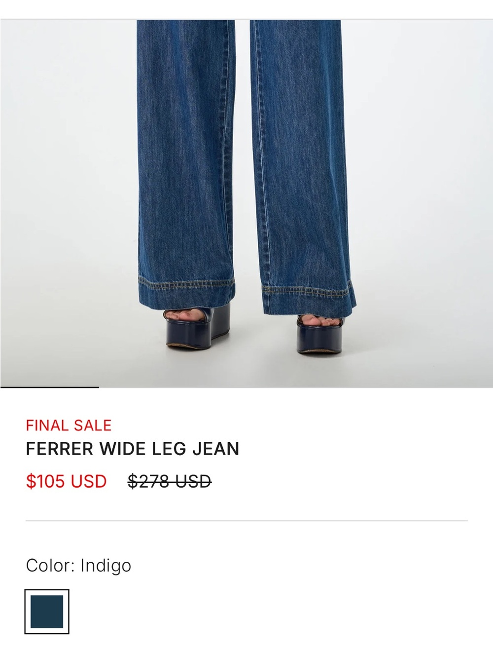 Trina Turk FERRER WIDE LEG JEAN High-Waist Women's Jeans in Dark Blue - Picture 4 of 4